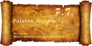 Paletta Ticiána névjegykártya
